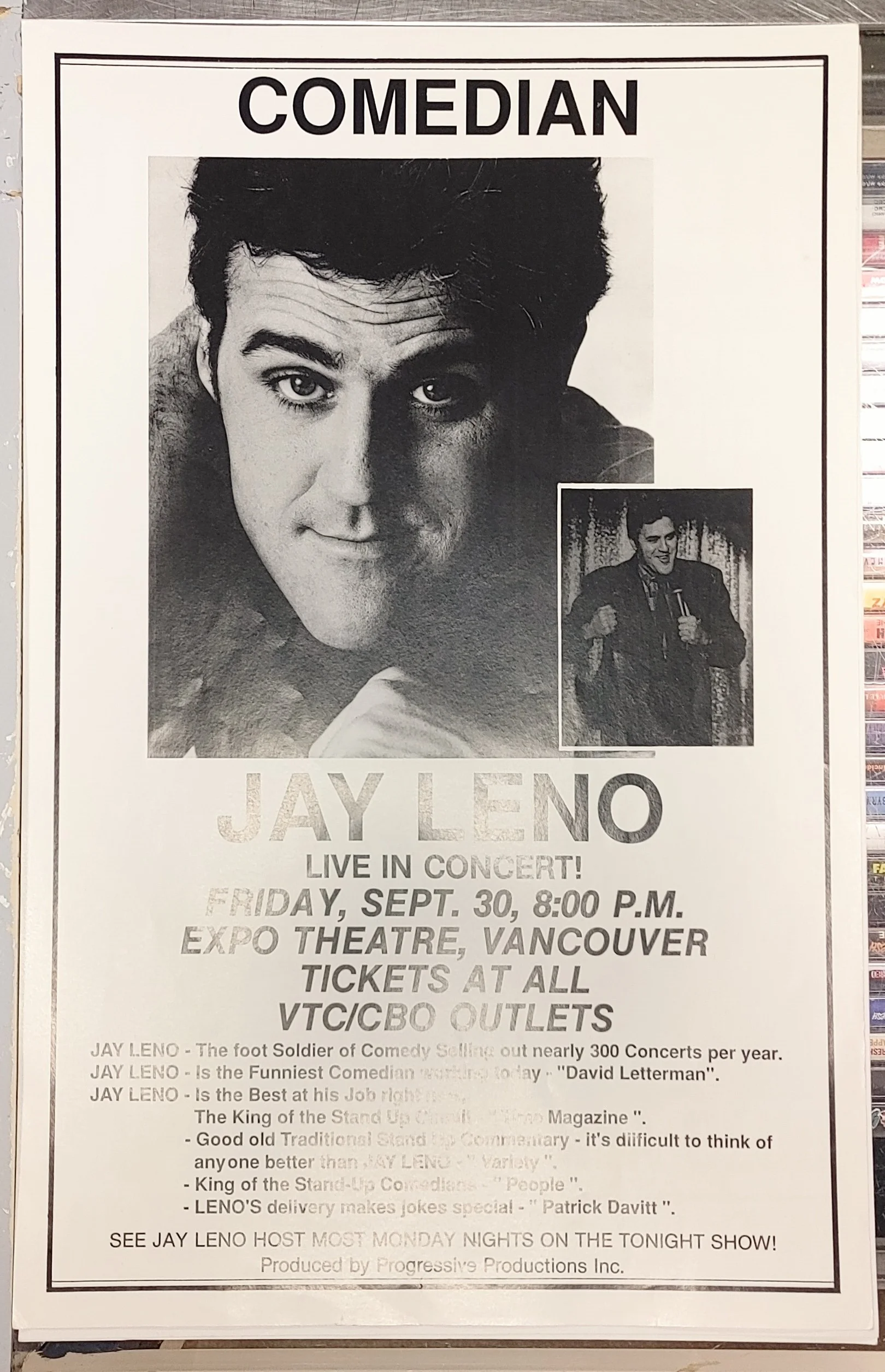 Jay Leno 2026 & 2027 concert poster